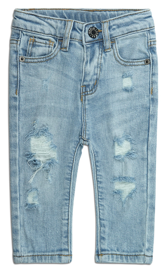 Baby Girls Ripped Soft Summer Thin Cotton Slim Jeans