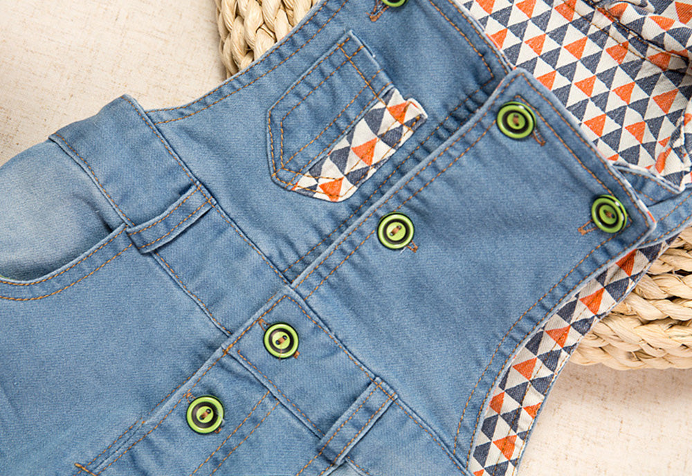 Baby & Toddler Fashion Pattern Hooded Denim Overalls