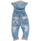 Toddler Fashion Pattern Hooded Denim Overalls