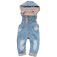 Toddler Fashion Pattern Hooded Denim Overalls