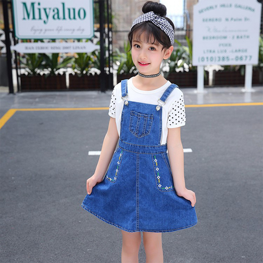 Girls Front Pocket Denim Dress 4T-10T