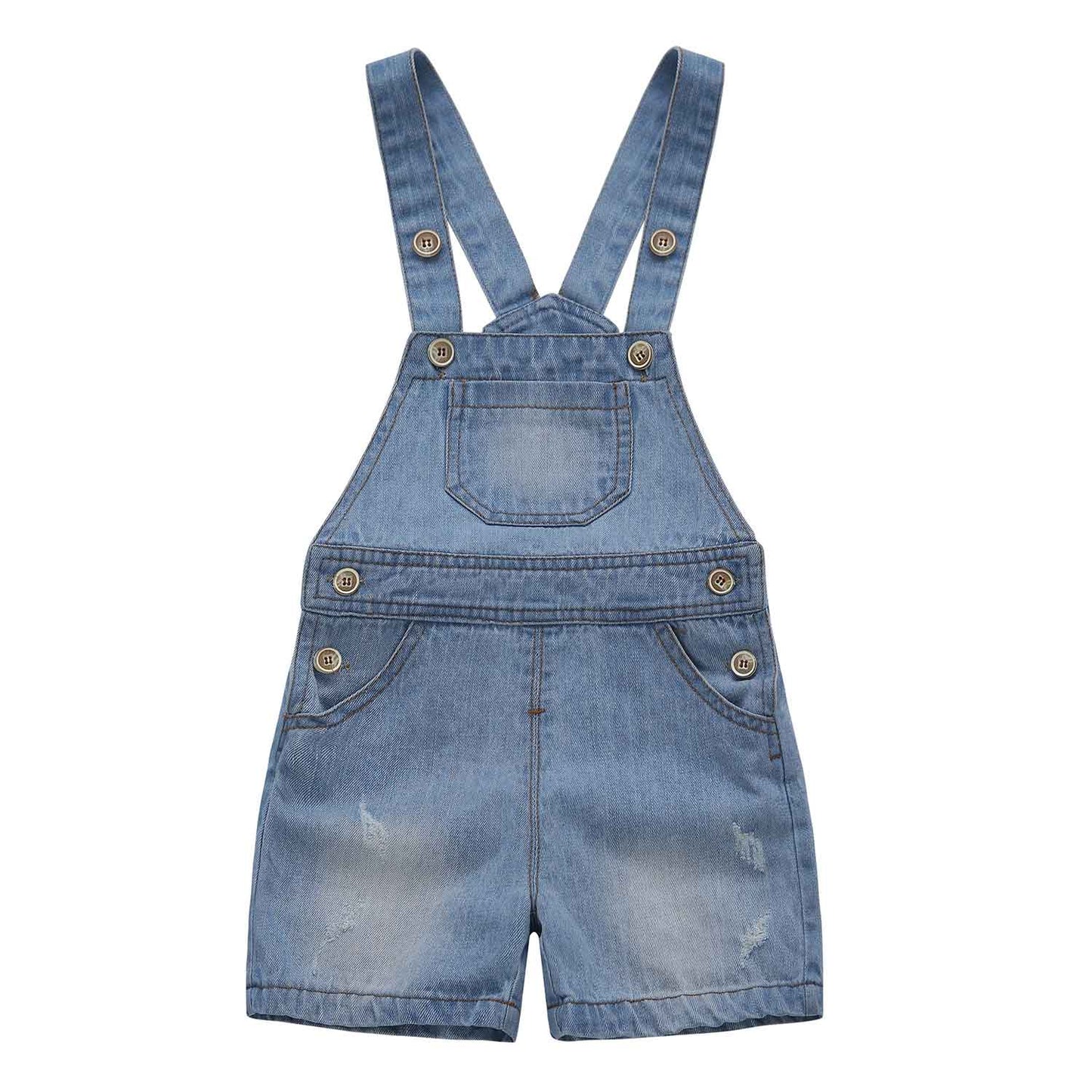 Toddler Baby Summer Front Pocket Denim Shortalls