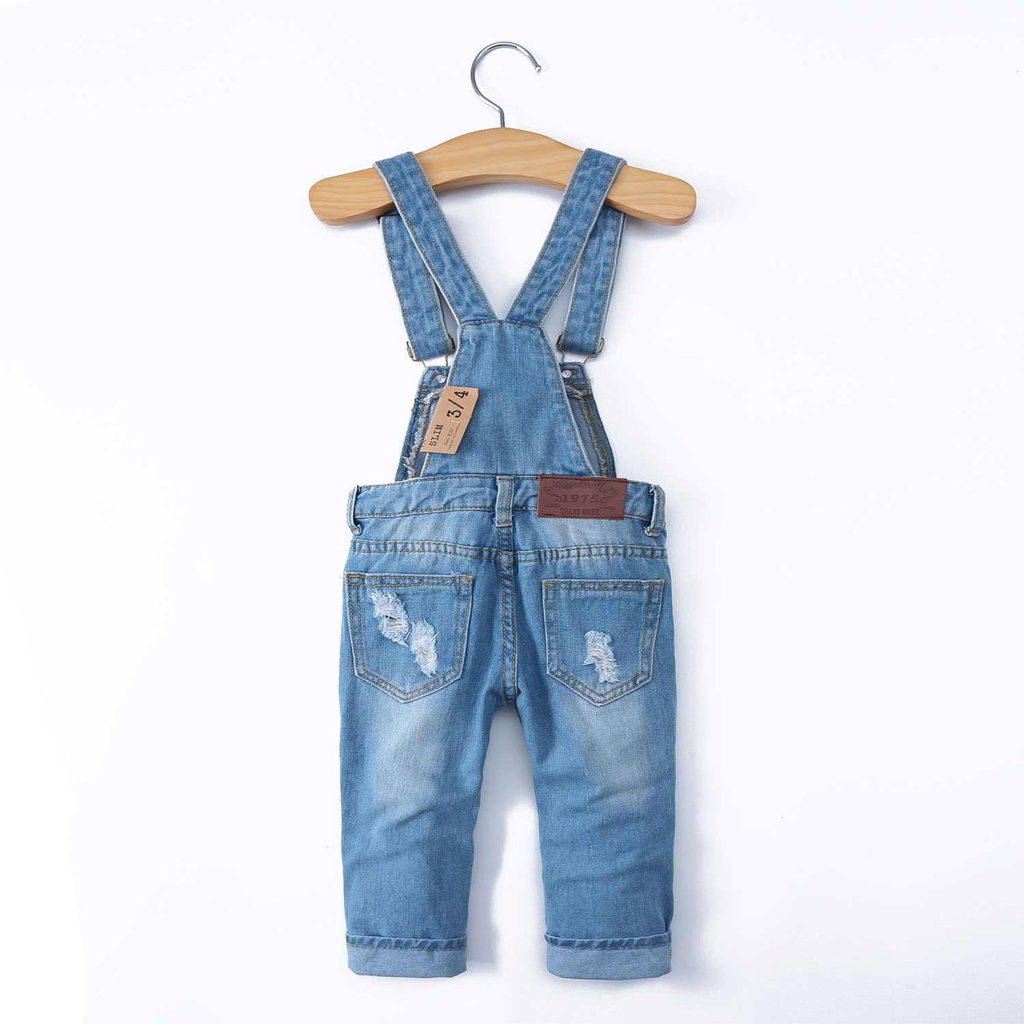 Baby Jumpsuits Rompers Distressed Bib Denim Overalls