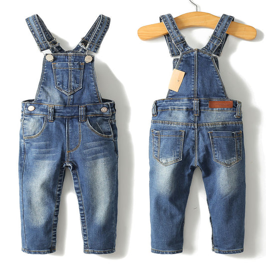 Unisex Baby Kids Toddler Slim Cute Denim Dungaree Jean Overalls