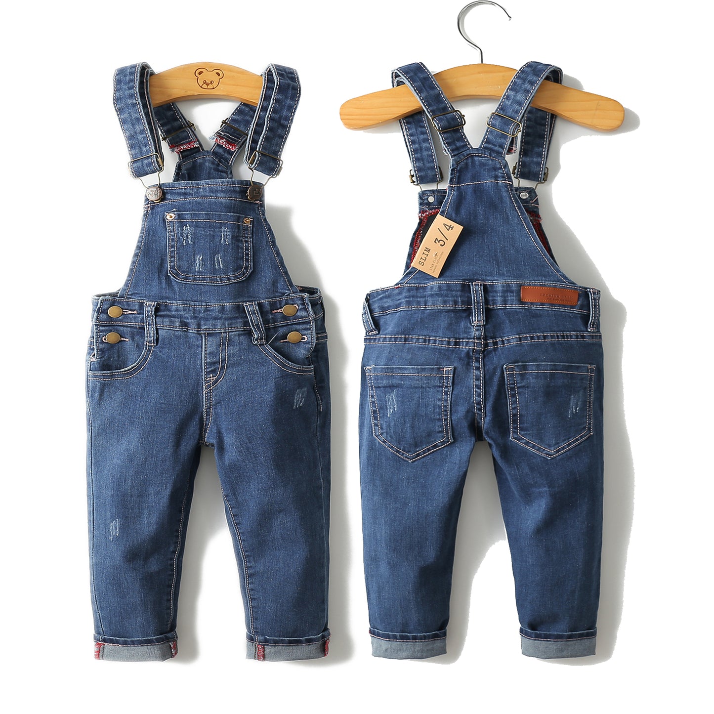 Unisex Toddler Ripped Denim Cute Slim Jean Skin-friendly Overalls