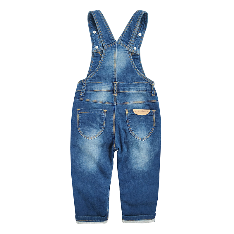 Girls Roses Embroideried Soft Denim Overalls