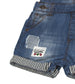 Boys Big Bib Pocket Stripe Cuffed Bottom Denim Shortalls