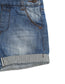 Boys Big Bib Pocket Stripe Cuffed Bottom Denim Shortalls