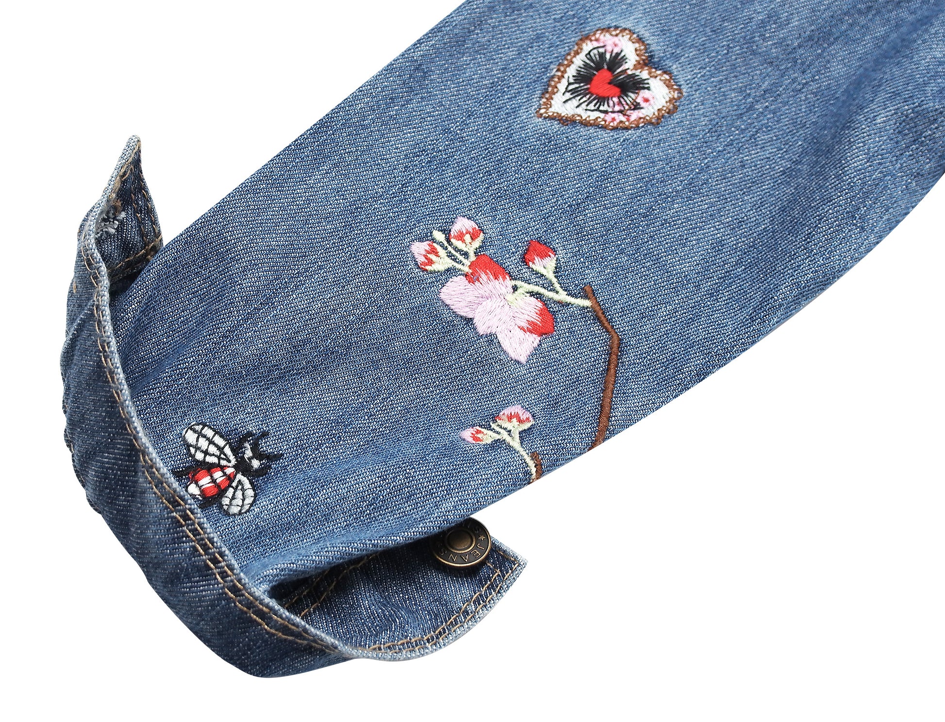 Multi-Element Dazzling Embroidered Denim Outfits
