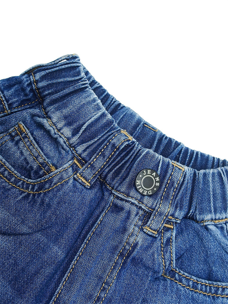 Girl Boy Jeans,Little Kid Elastic Band Inside Ripped Denim Pants