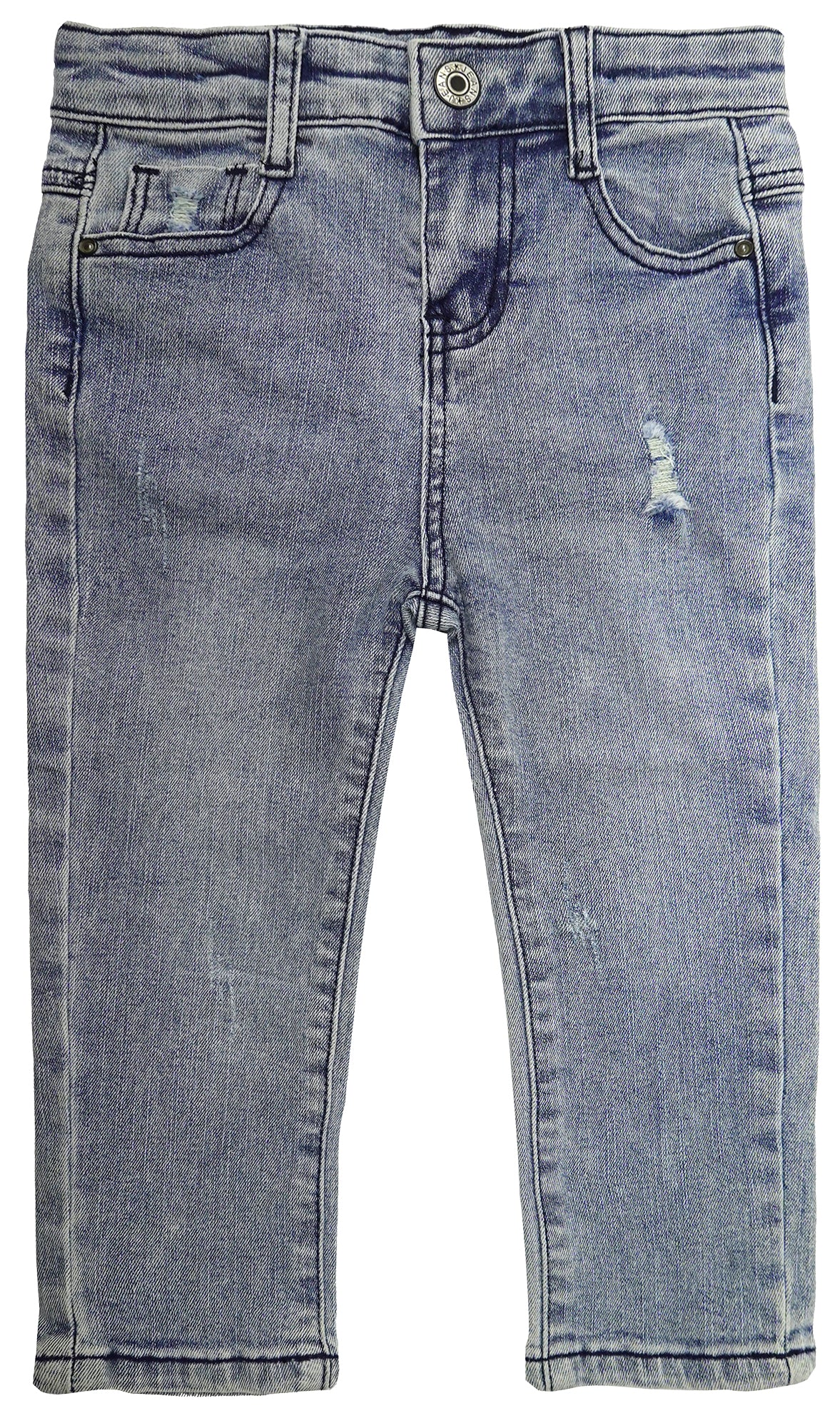 Baby Little Boy Slim Fit Jeans Little Kid Ripped Elastic Band Inside Denim Pants