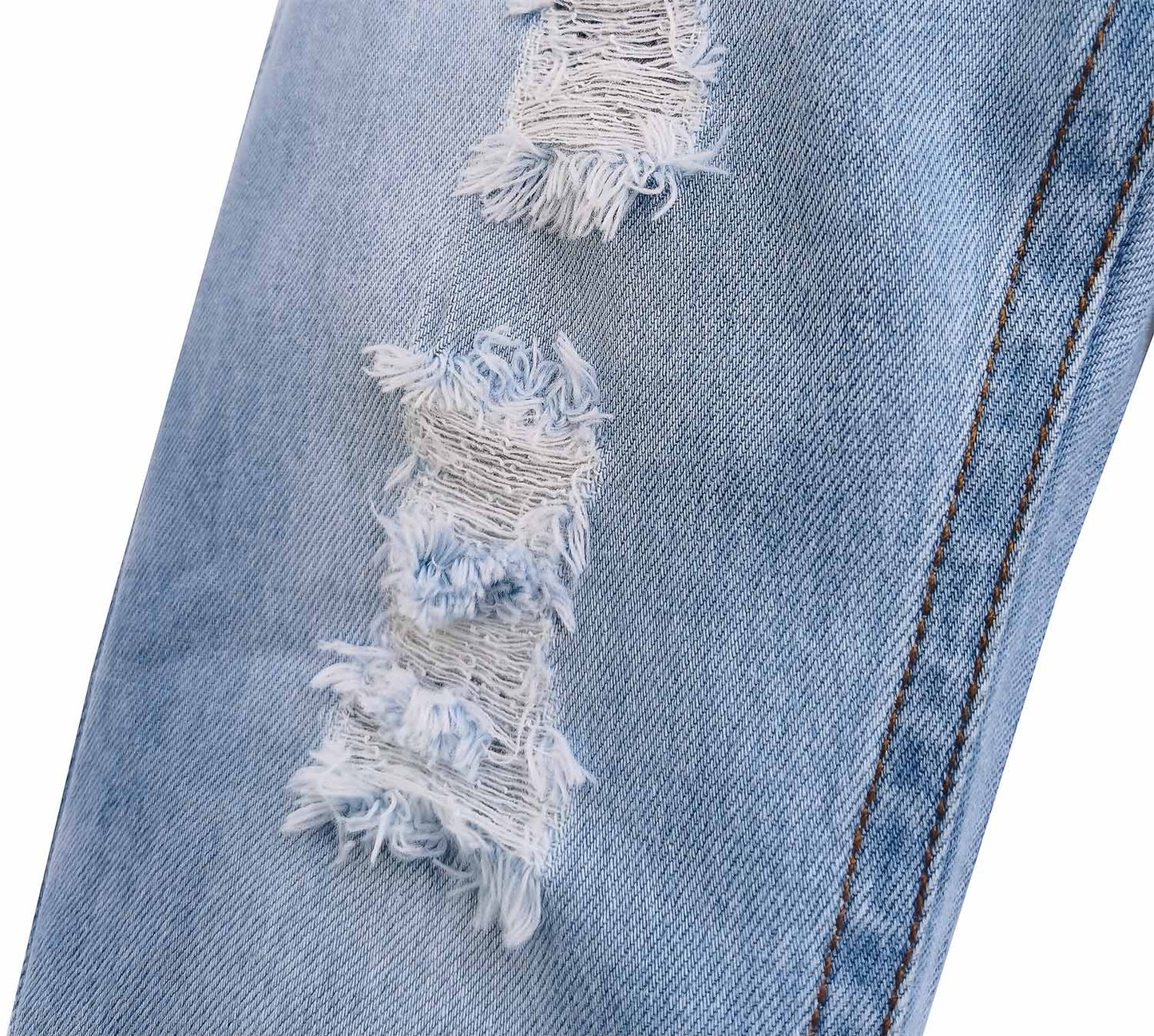 Baby Ripped Holes Elastic Waist Pocket Jeans