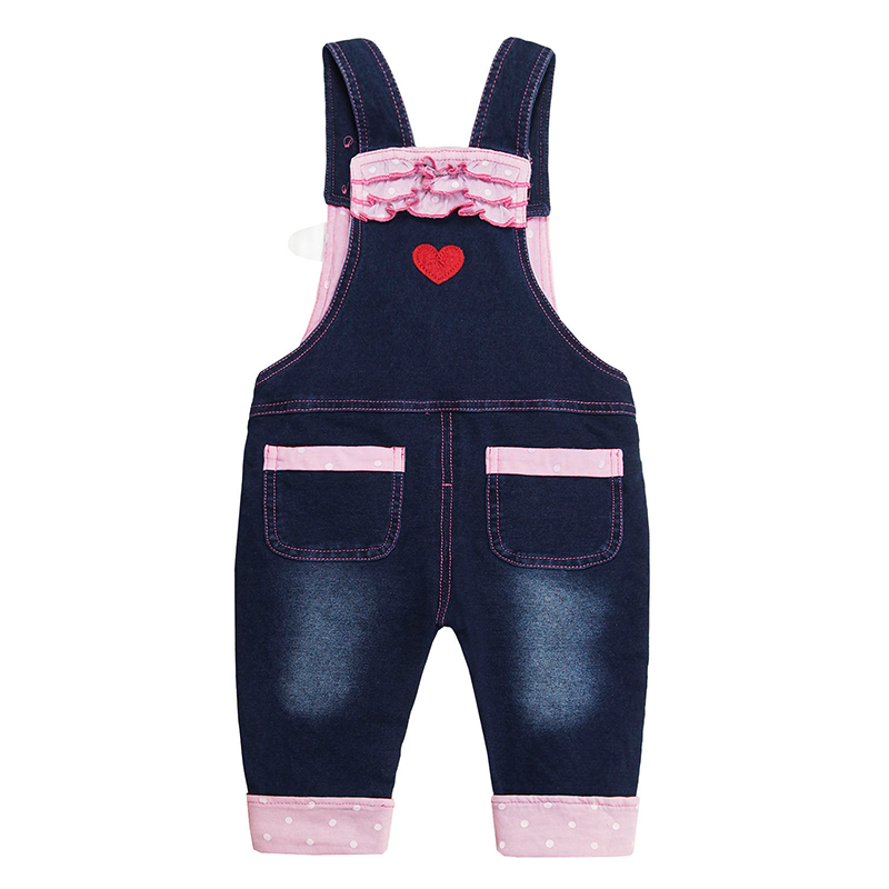 Toddler Girls Bunny Radish Cuffed Jeans Overalls