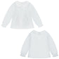Girls White Knitted Pullover Embroidery Jeans Pants Set